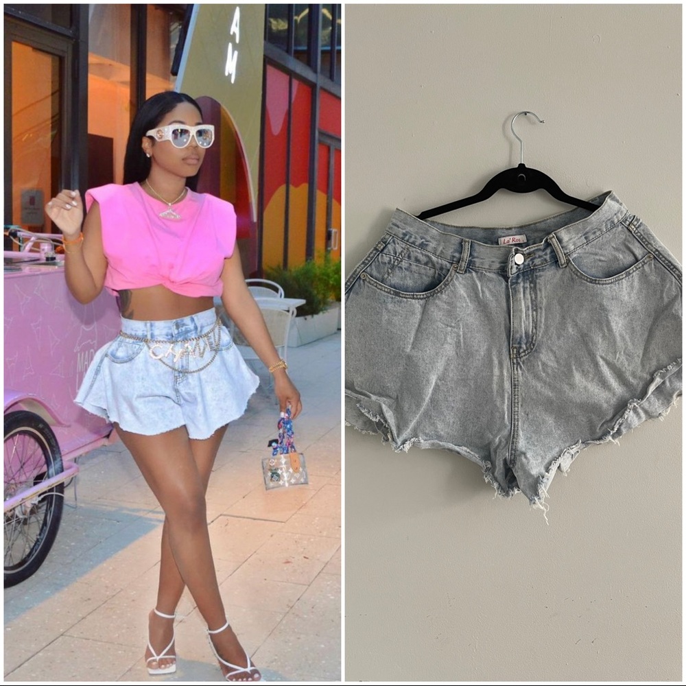 Minaamonroe HOT GIRL Shorts/ Denim/ Large